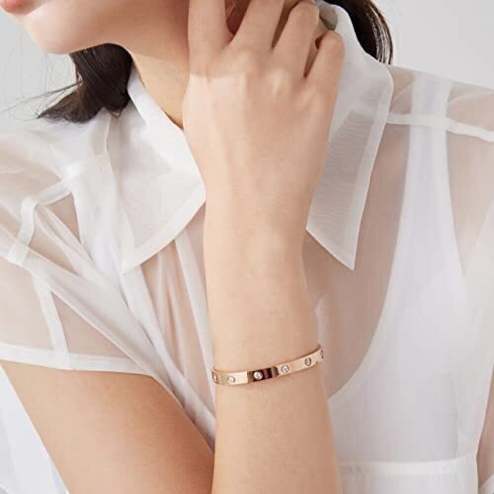 1375 18K Gold-Plated Love Friendship Bracelets Trendy Stainless Steel - Picture 5 of 6